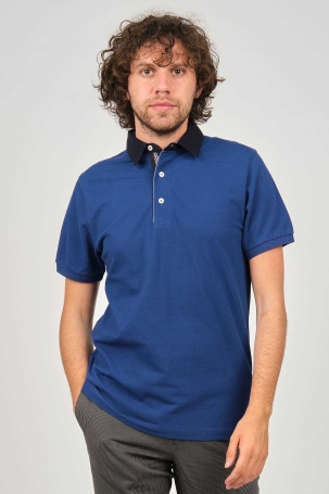 Desen Triko Erkek Polo Yaka T-Shirt 0249812 Indigo Indigo