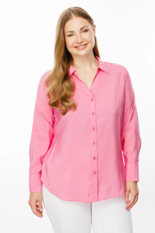 Ekol Kadın Düğmeli Uzun Kol Gömlek 1534 Pink PİNK