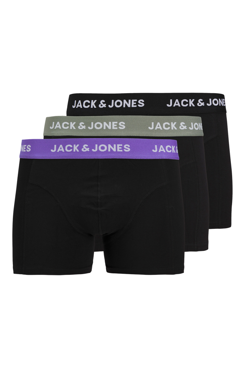 Jack & Jones Erkek Jacaxel 3'lü Boxer 12268482 Siyah Siyah