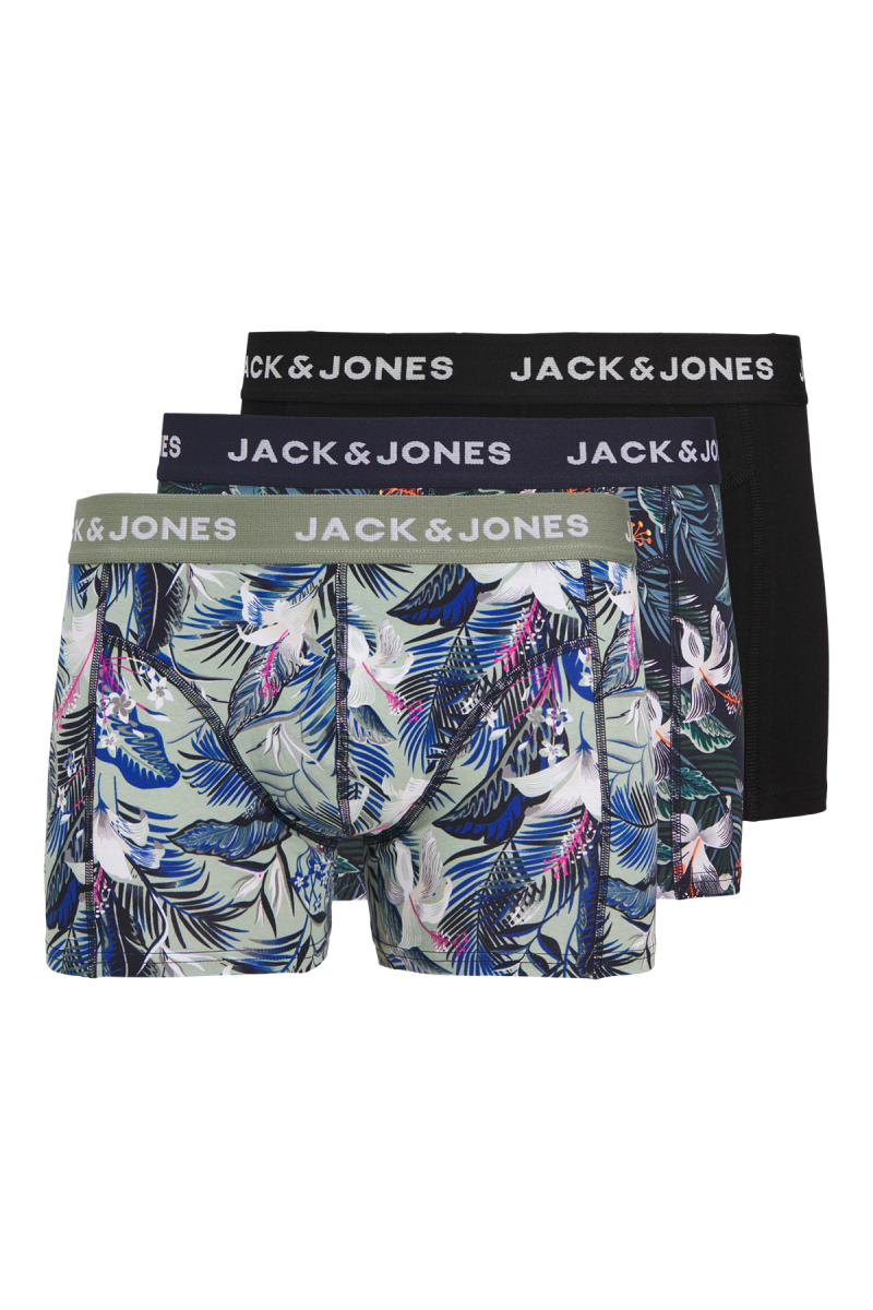 Jack & Jones Erkek Jacbrady Pamuklu 3'lü Boxer 12268495 Siyah Siyah