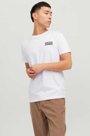 Jack & Jones Erkek Jjecorp Baskı Detaylı Bisiklet Yaka T-Shirt 12151955 Kırık Beyaz Kırık Beyaz