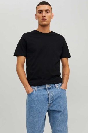 Jack & Jones Erkek Jjeorganıc Bisiklet Yaka T-Shirt 12156101 Siyah Siyah