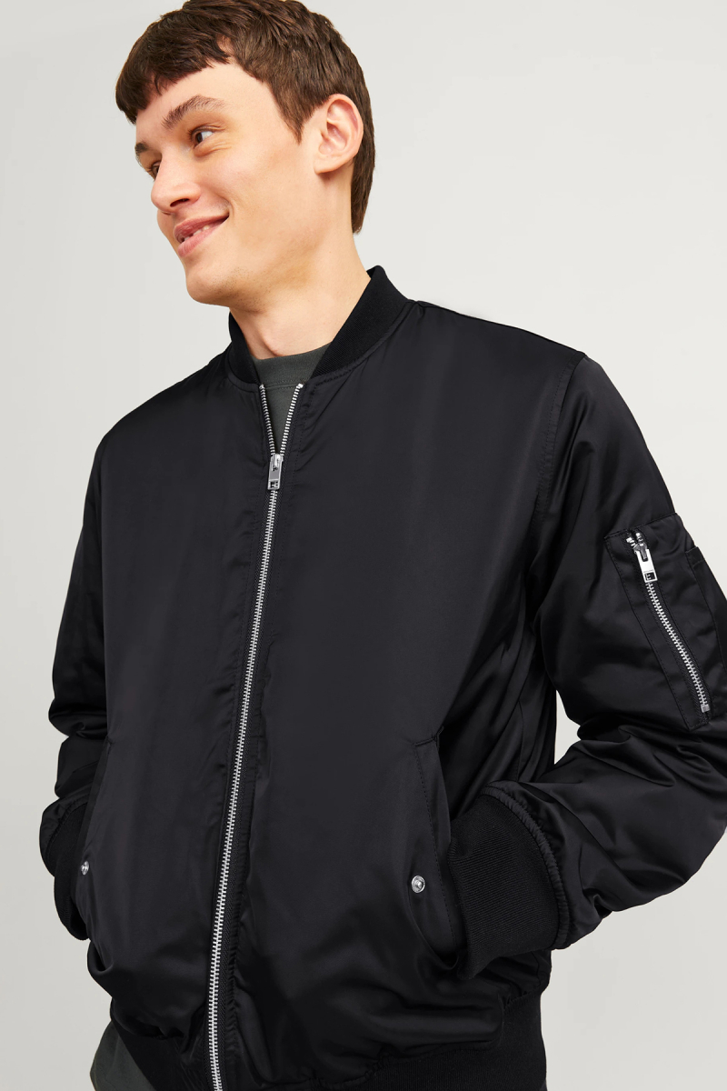 Jack & Jones Erkek Jjocean Bomber Ceket 12256857 Siyah Siyah