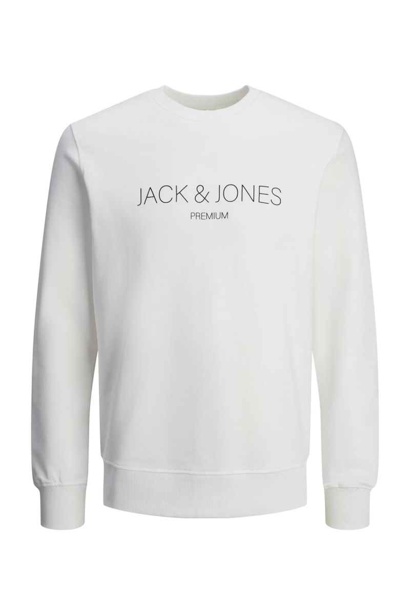 Jack & Jones Erkek Jprblajared Bisiklet Yaka %100 Pamuk Sweatshirt 12261873 Beyaz Beyaz