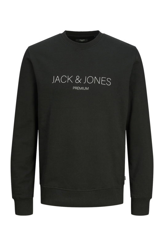 Jack & Jones Erkek Jprblajared Bisiklet Yaka %100 Pamuk Sweatshirt 12261873 Siyah Siyah