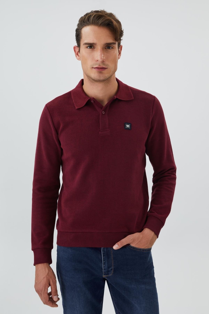 Lee Cooper Erkek Newblend Sweatshırt 241014 Bordo Bordo