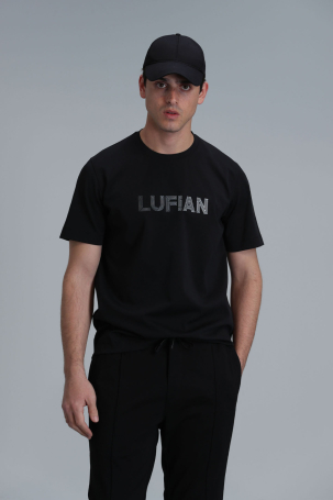 Lufian Erkek Benjamın Modern Grafik T-Shirt 111020197 Siyah Siyah