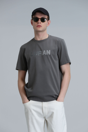 Lufian Erkek Benjamın Modern Grafik T-Shirt 111020197 Yeşil Yeşil