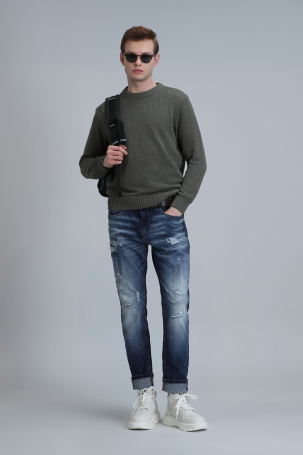 Lufian Erkek Danmar Smart Slim Fit Jean Pantolon 111200157 Mavi Mavi