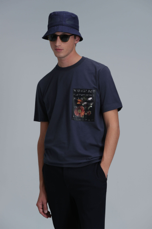 Lufian Erkek Exotıc Modern Grafik T-Shirt 111020202 Antrasit Antrasit