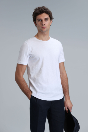 Lufian Erkek Junya Basic T-Shirt 111020203 Beyaz Beyaz