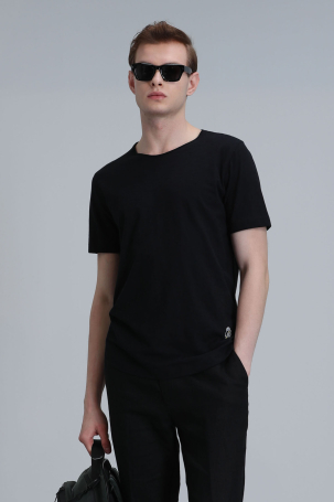 Lufian Erkek Junya Basic T-Shirt 111020203 Siyah Siyah