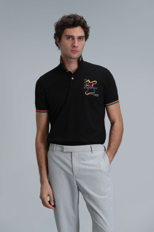 Lufian Erkek Kıng Smart Polo T-Shirt 111040173 Siyah Siyah