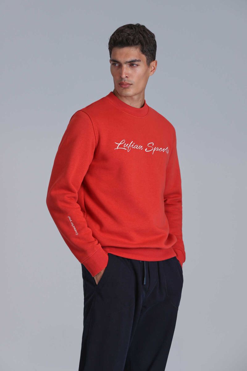 Lufian Erkek Loved Sweatshirt 112030137 Açık Kırmızı AÇIK KIRMIZI