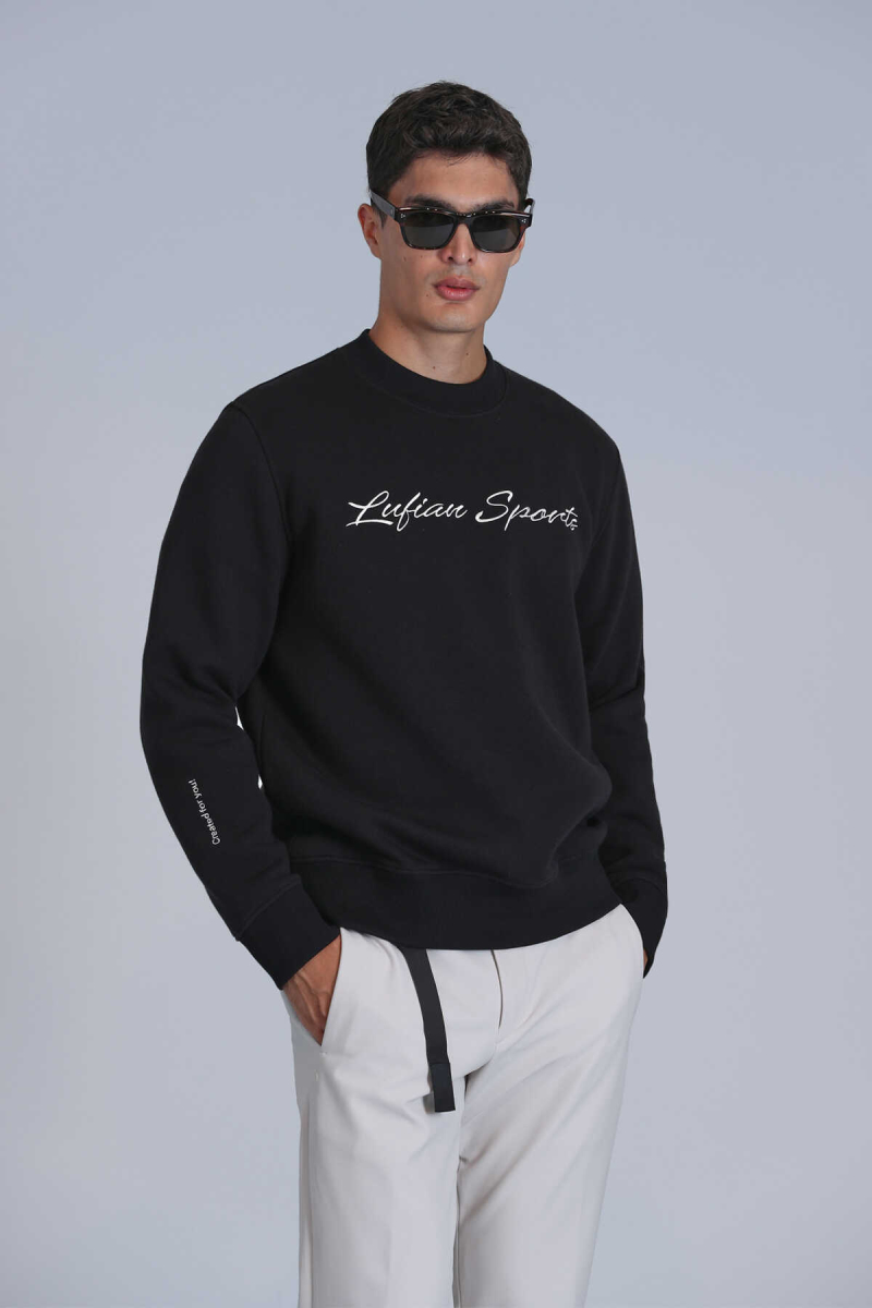 Lufian Erkek Loved Sweatshirt 112030137 Siyah Siyah