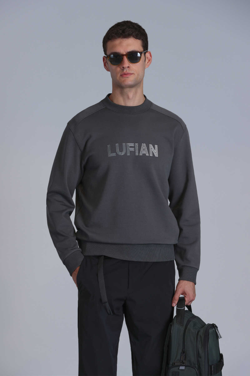 Lufian Erkek Luther Sweatshirt 112030145 Haki Haki