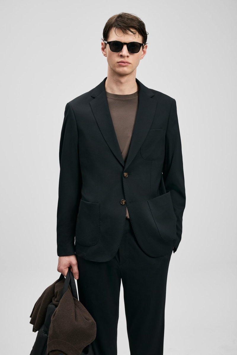 Lufian Erkek Noa Slim Fit Spor Blazer Ceket 111140175 Siyah - Lufian
