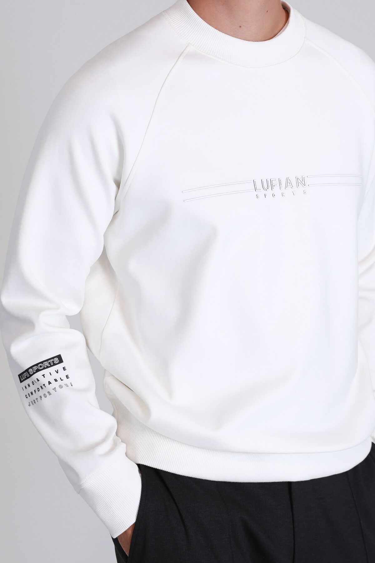 Lufian Erkek Squıre Sweatshirt 112030144 Kırık Beyaz - 3