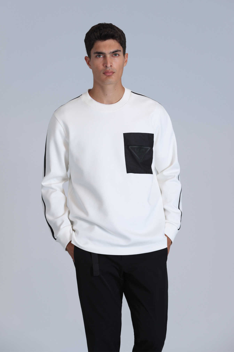 Lufian Erkek Techno Sweatshirt 112030153 Kırık Beyaz Kırık Beyaz