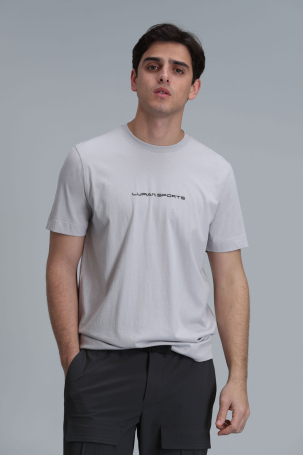 Lufian Erkek Tony Modern Grafik T-Shirt 111020190 Taş Taş